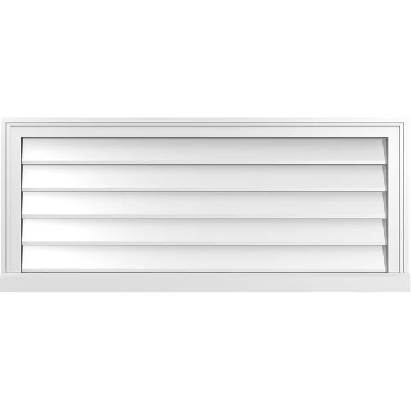Vertical Surface Mount PVC Gable Vent w/ 2
